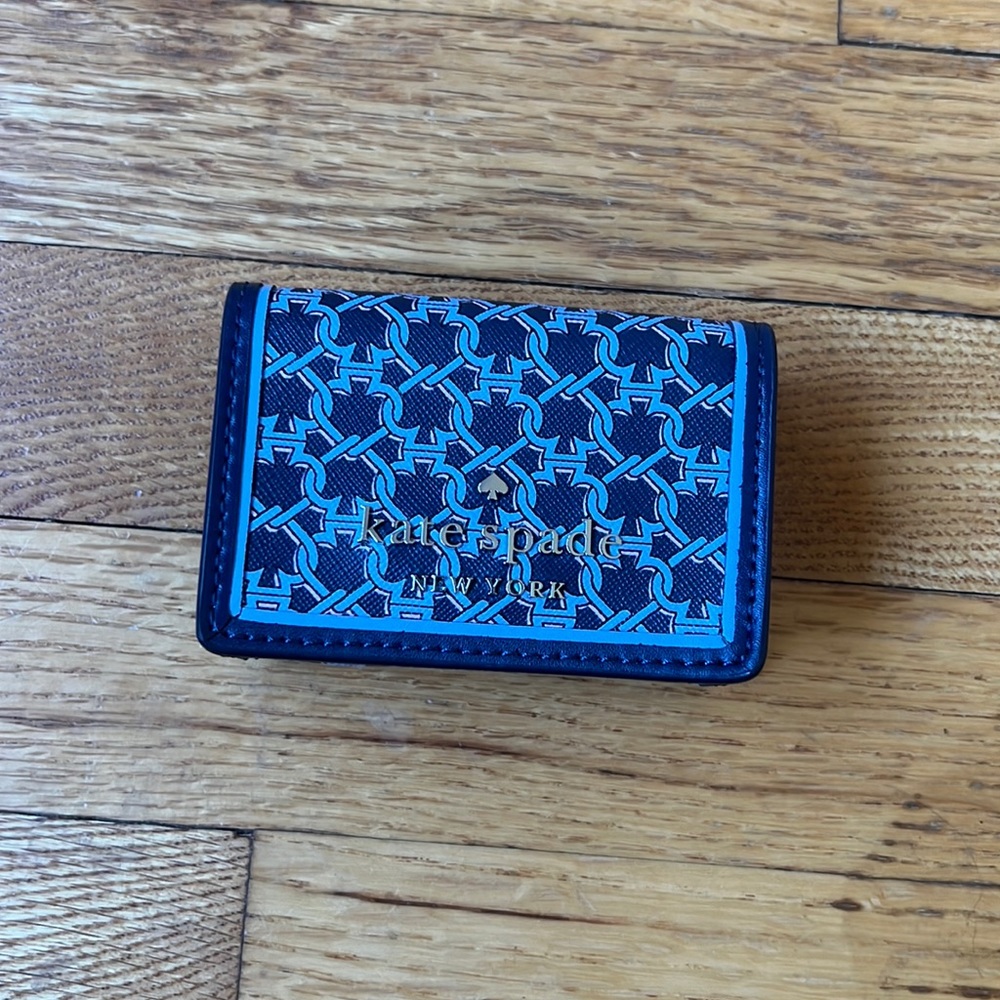 NWT Kate Spade Micro Blue Geometric Wallet